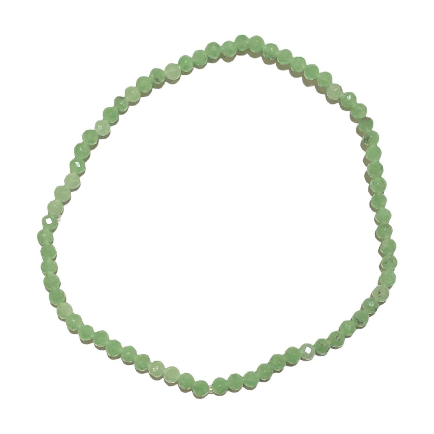 Armband grüner Angelit facettiert 3mm - "Stein des Friedens"
