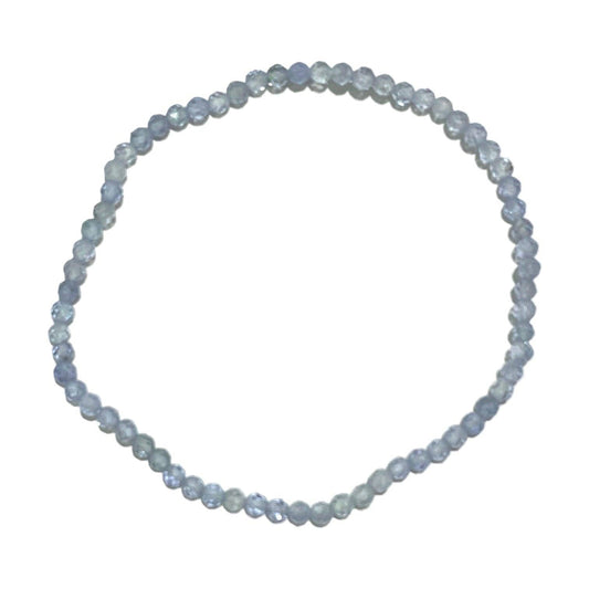 Armband Aquamarin facettiert 3mm - "Stein des Mutes"