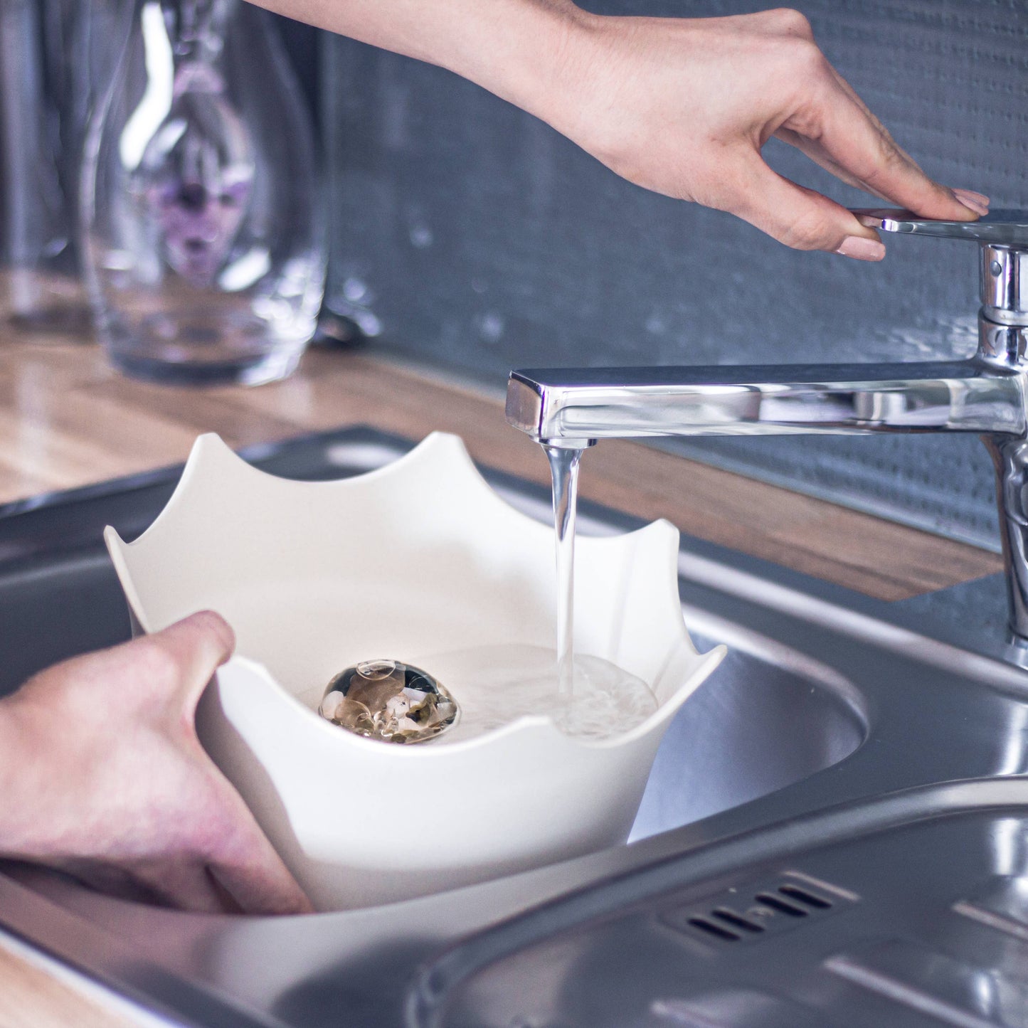 Wasserschale crown juwel  für Hund & Katze - Naturweiß