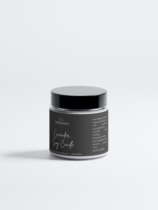lasting lines - Lavender Soy Candle - Calming Atmosphere - Black Edition
